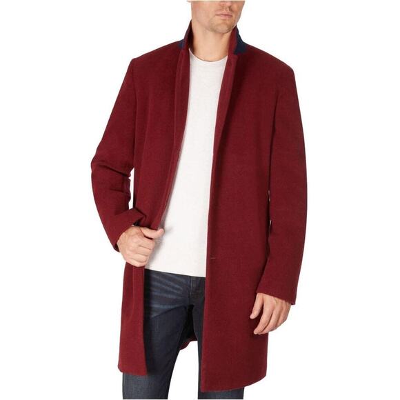 Tommy Hilfiger Men's Modern-Fit Addison Stretch Wool Blend Overcoat Red 40R NWT - Picture 8 of 9